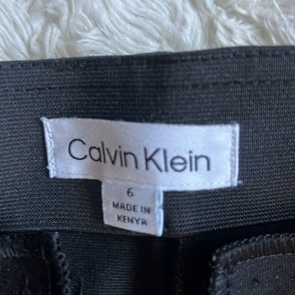 Calvin Klein Ponte Stretch Pull-On Ankle Pant‎ Windowpane Print Black Size 6 - Picture 3 of 4